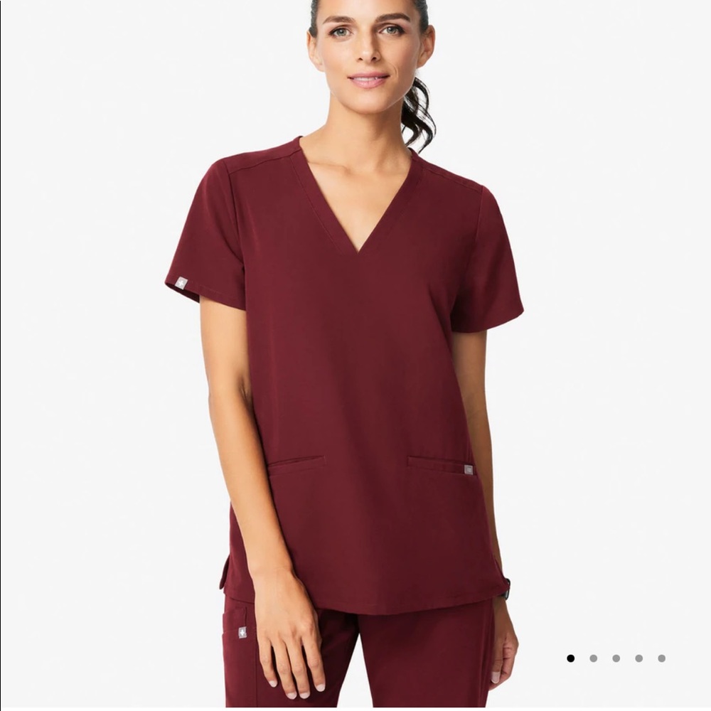 FIGS CASMA BURGUNDY TOP